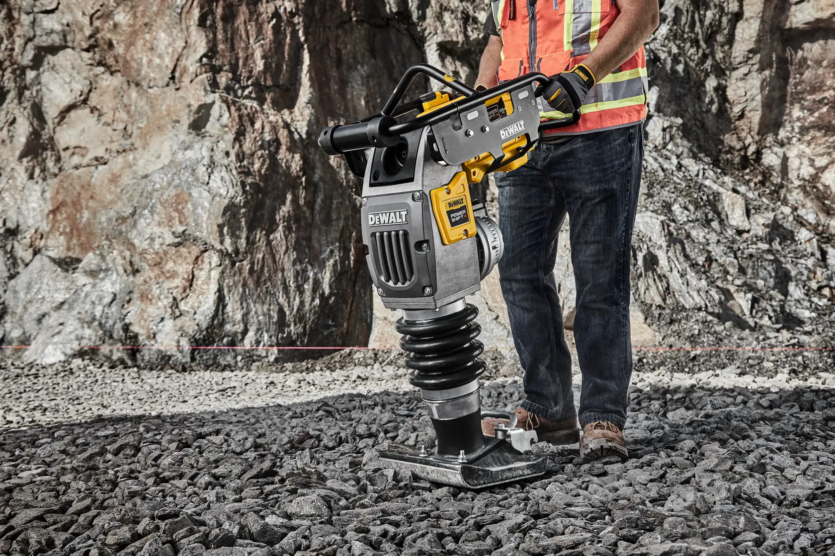 Man operating rammer