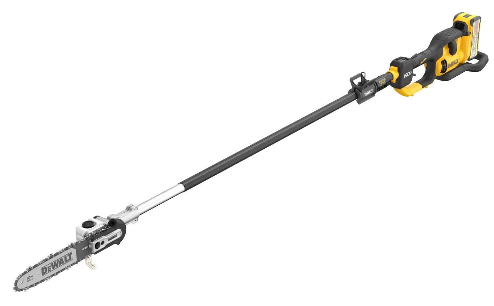 Front view of kitted  DEWALT Fixed Pole Saw