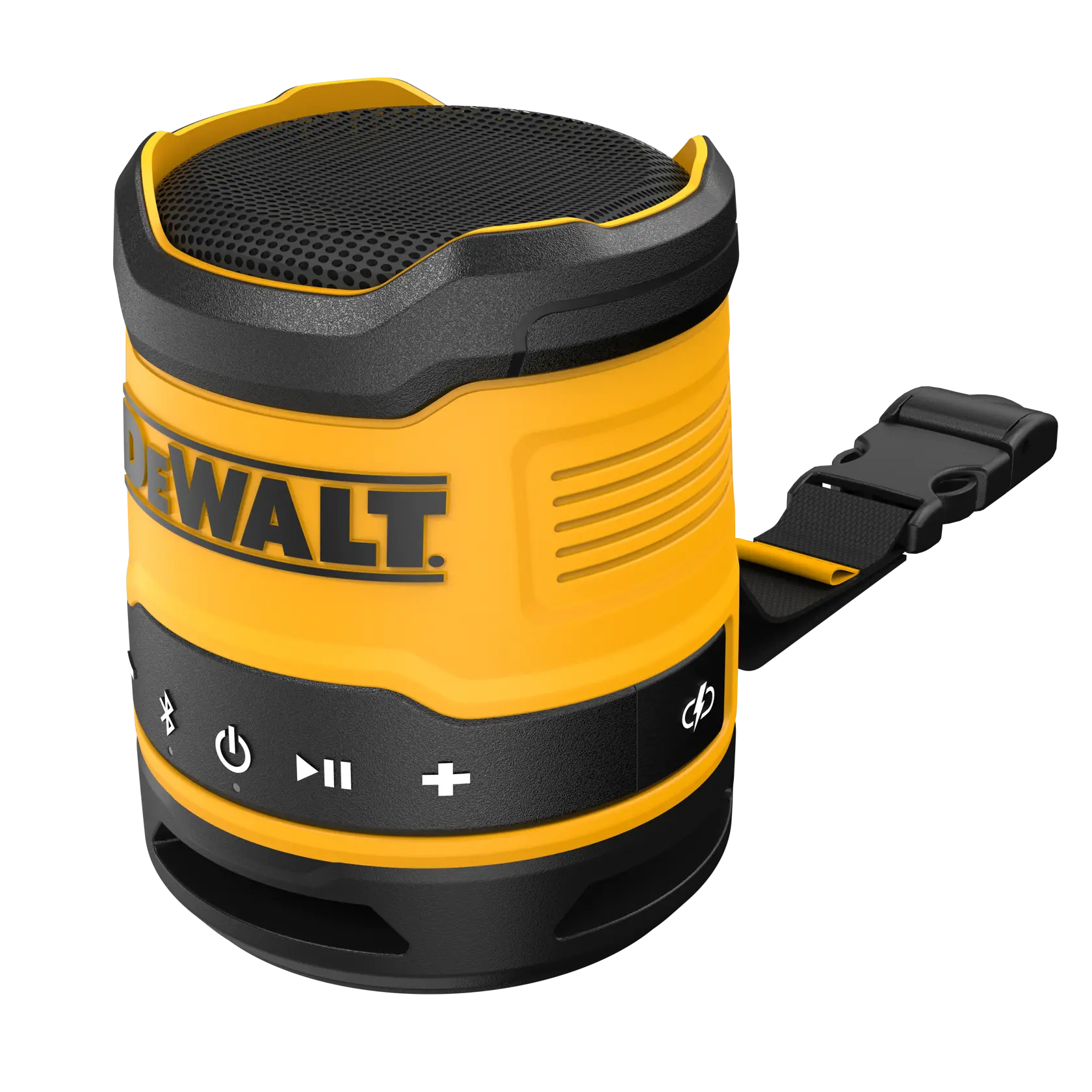 DEWALT Mono Speaker 3/4 front facing birdseye view 