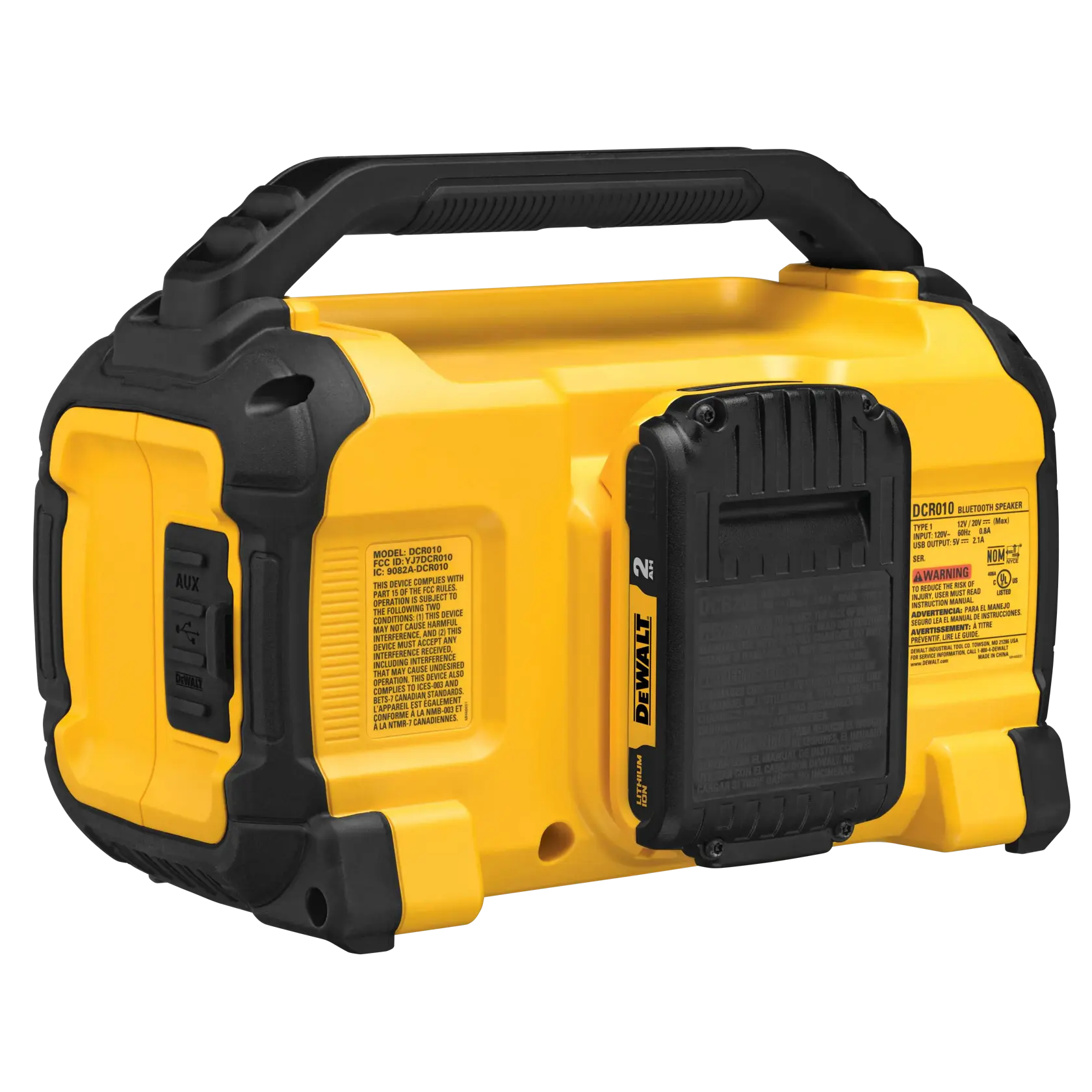 Backside of  Jobsite Bluetooth Speaker.