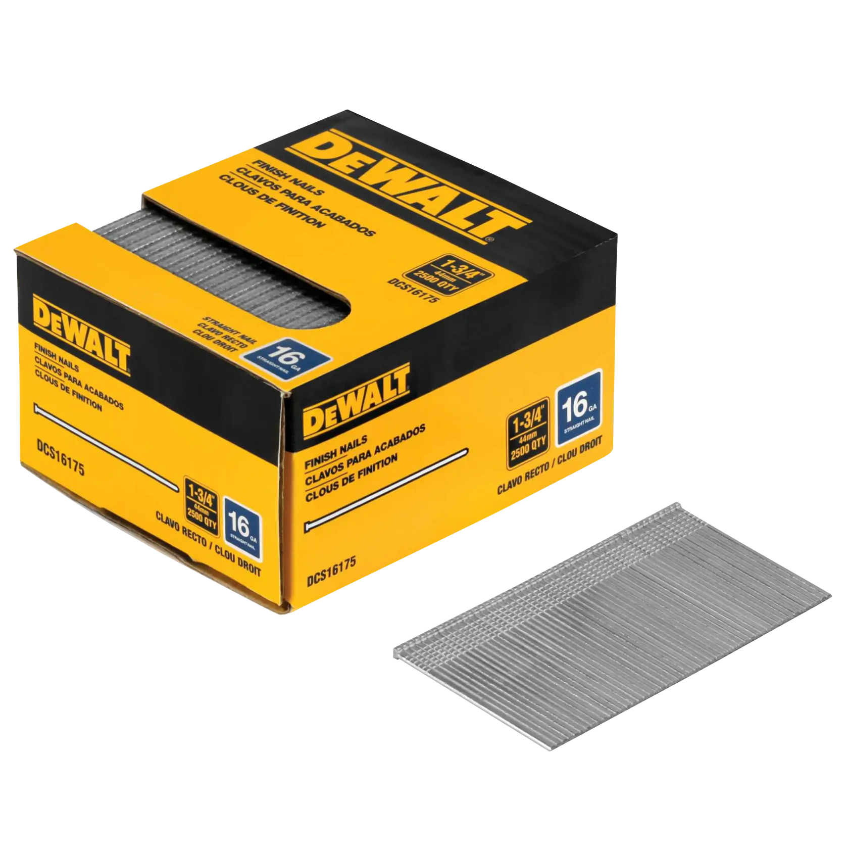 DEWALT® 16 Gauge 1-3/4-in. Straight Finish Nails (2500-Pack)