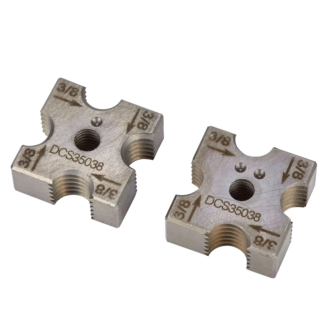 Two Replacement Cutting Dies measuring 3 eighths of an inch