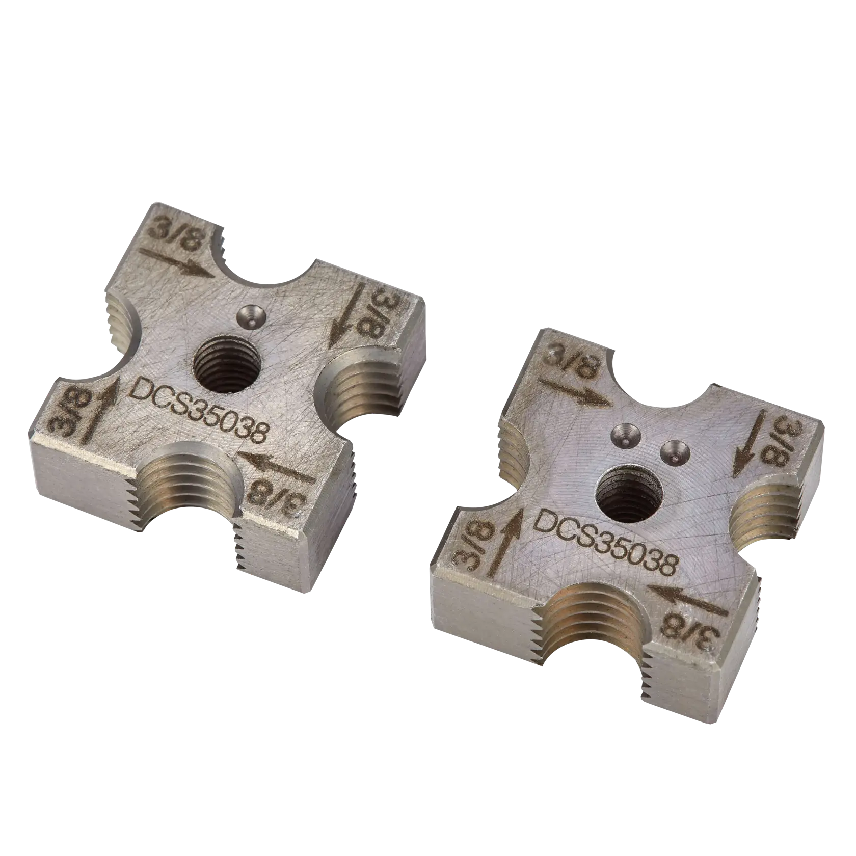 Two Replacement Cutting Dies measuring 3 eighths of an inch