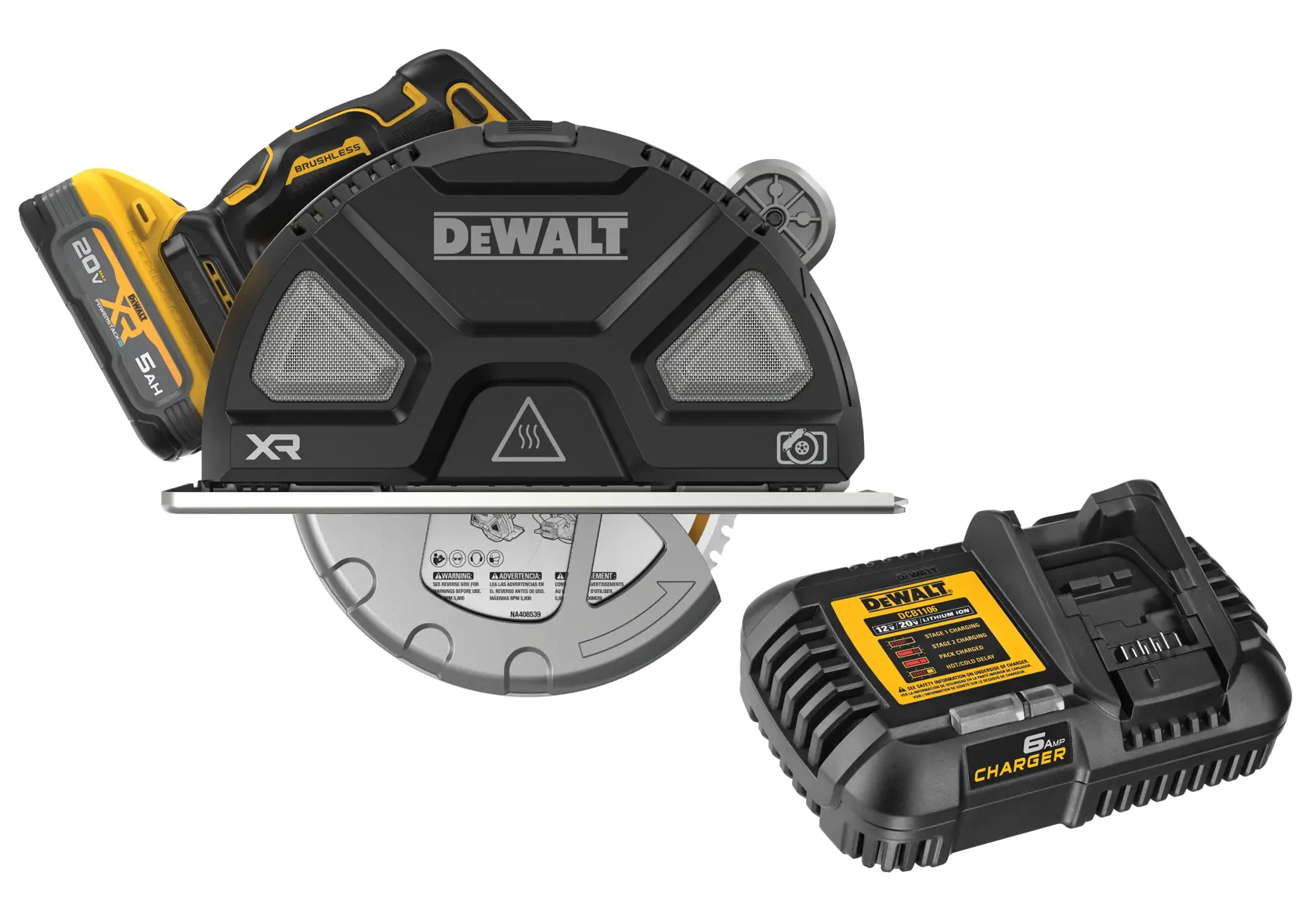 DEWALT 20V MAX* XR Metal Cutting Circular Saw kit image. 
