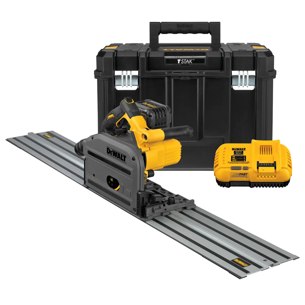 Brushless TRACK SAW kit powered by FLEXVOLT kit.