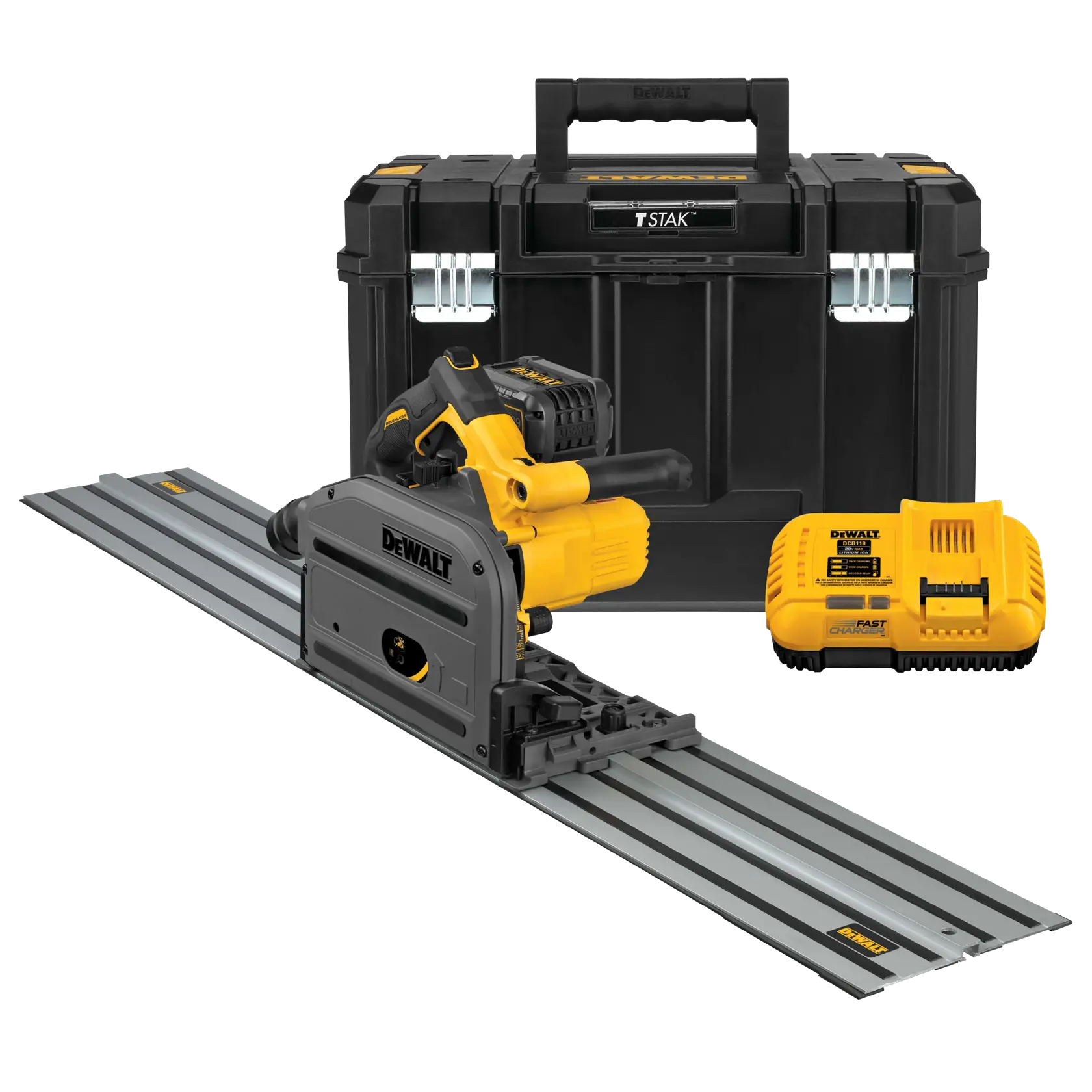 Brushless TRACK SAW kit powered by FLEXVOLT kit.