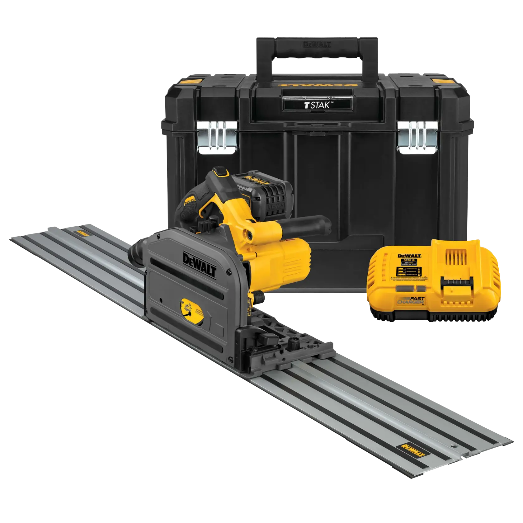 Brushless TRACK SAW kit powered by FLEXVOLT kit.