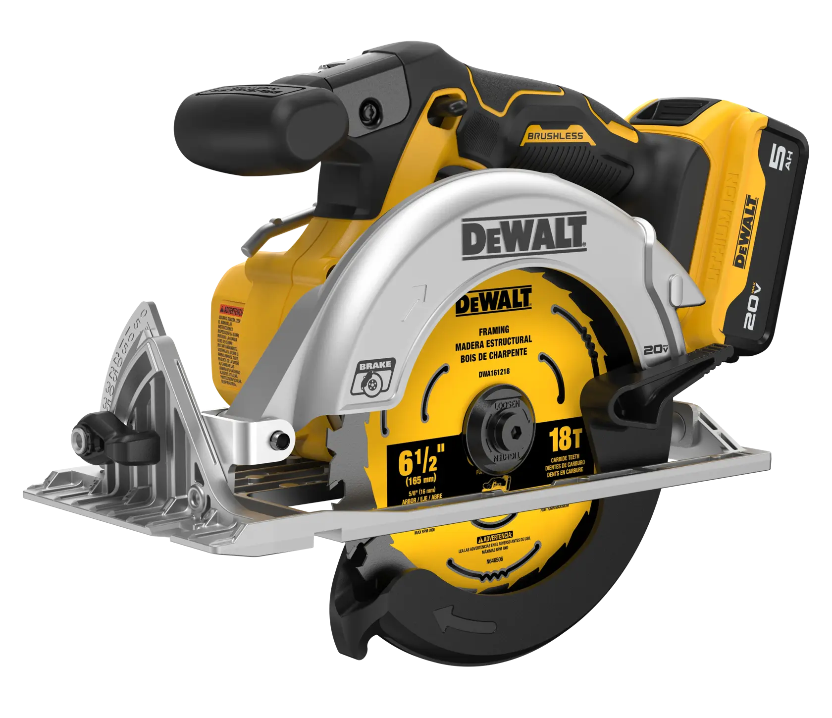 DEWALT® 20V MAX* XR® 6-1/2-in. Brushless Cordless Circular Saw Kit