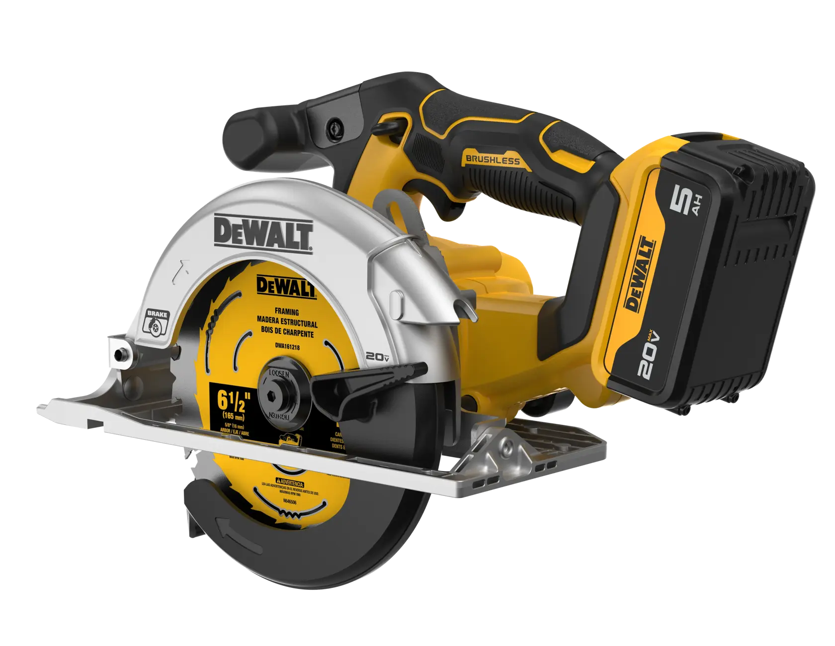 DEWALT® 20V MAX* XR® 6-1/2-in. Brushless Cordless Circular Saw Kit thumbnail 5