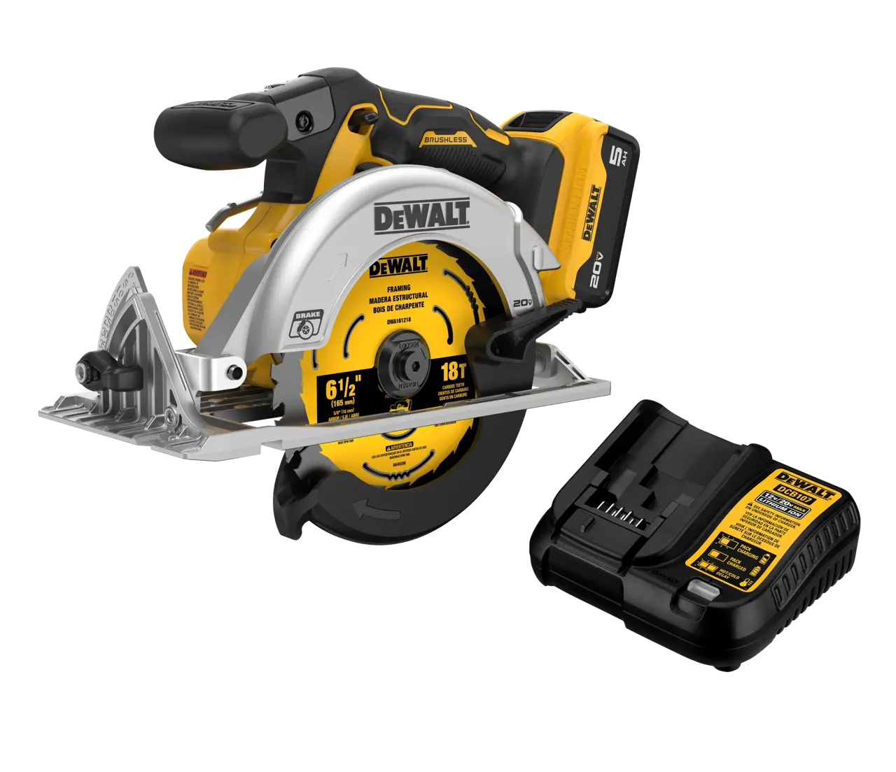 20V MAX XR 6-1/2-in Brushless Cordless Circular Saw Kit