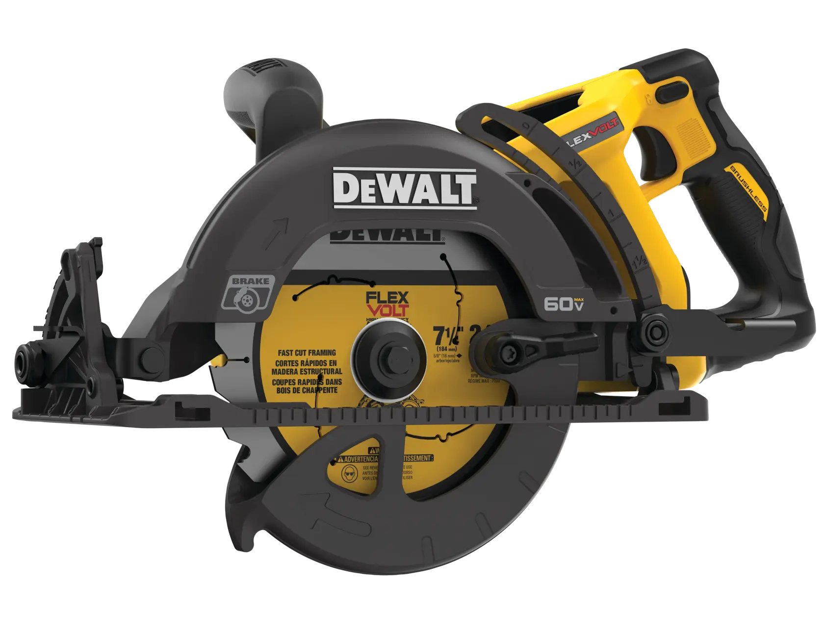 DEWALT® FLEXVOLT 60V MAX* 7-1/4-in. Cordless Worm Drive Style Saw (Tool Only) thumbnail 5