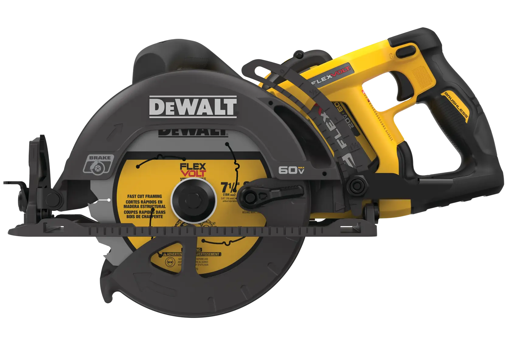 FLEXVOLT cordless worm drive style saw 9.0 AMP hours battery.