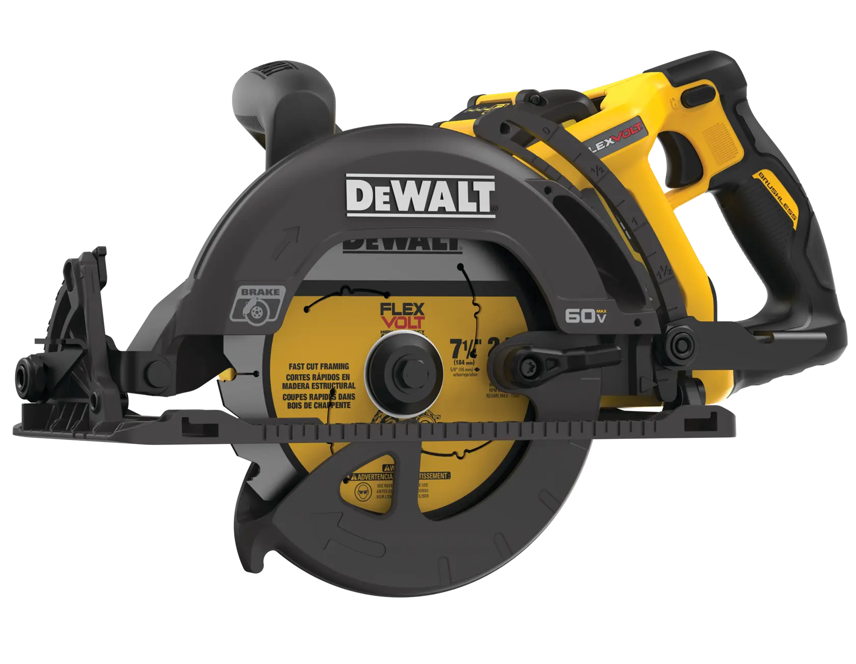DEWALT® 60V MAX* Brushless Cordless 7-1/4-in. Worm Drive Saw Kit thumbnail 5