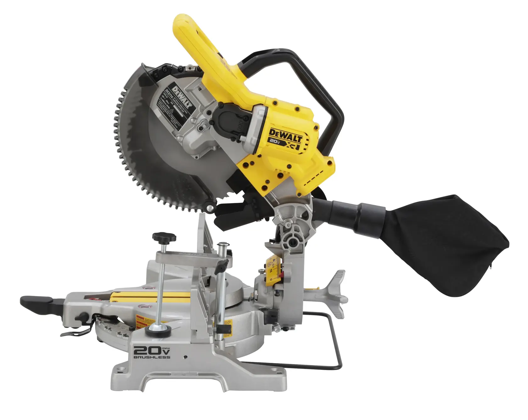 DEWALT 10IN Miter Saw angle view of saw bare open state