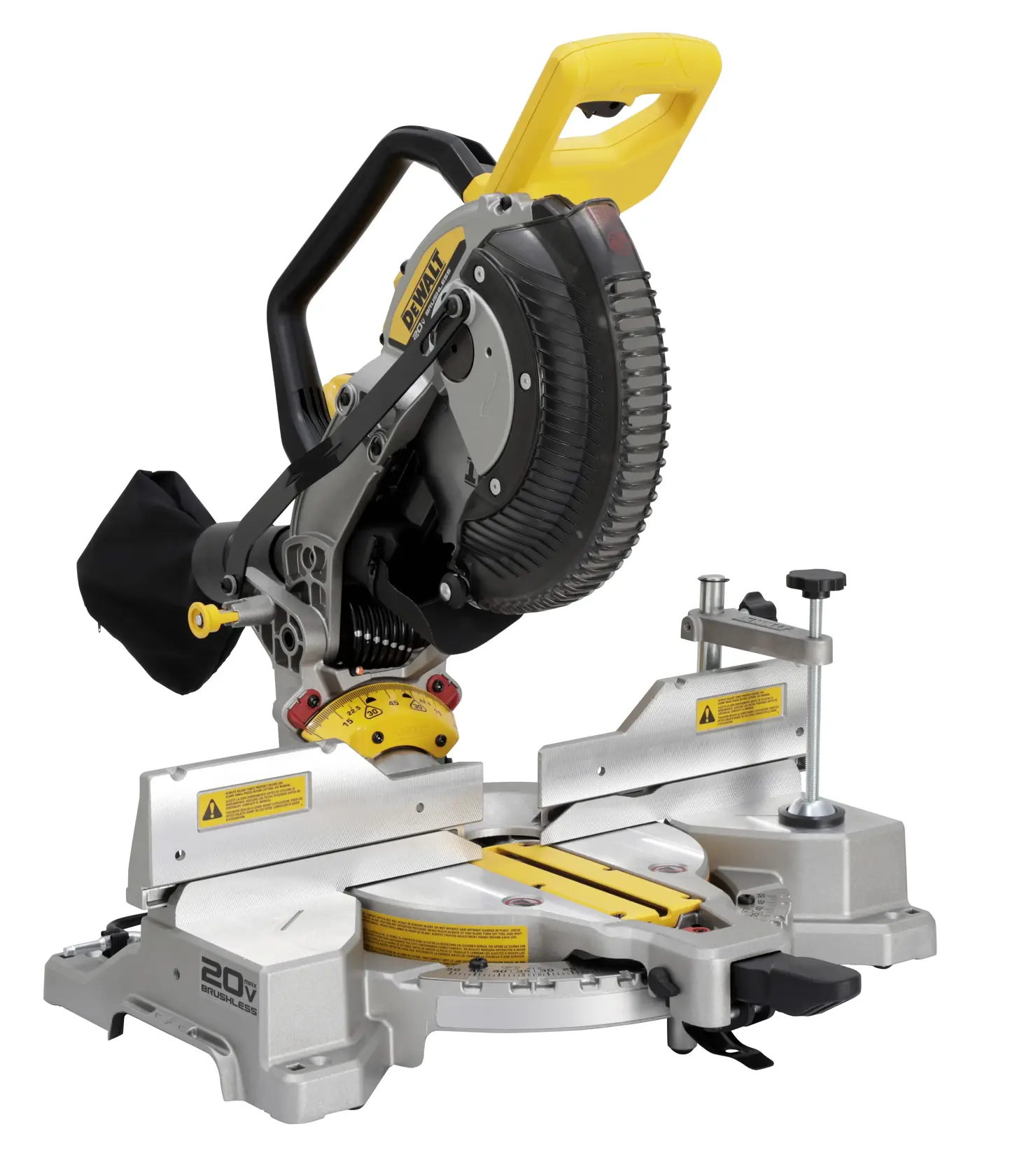 DEWALT 10IN Miter Saw angle view of saw kitted open state