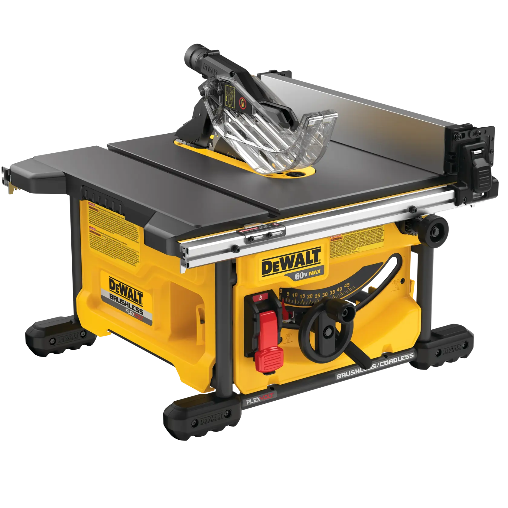 Profile of FLEXVOLT table saw.