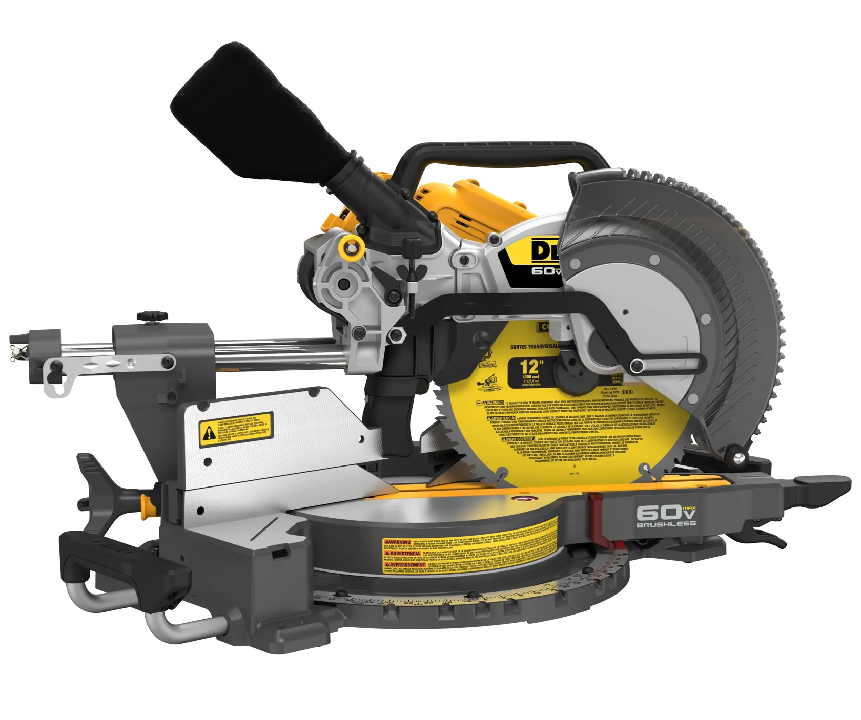 DEWALT® 60V MAX* Brushless Cordless 12-in. Double Bevel Sliding Miter Saw (Tool Only) thumbnail 7