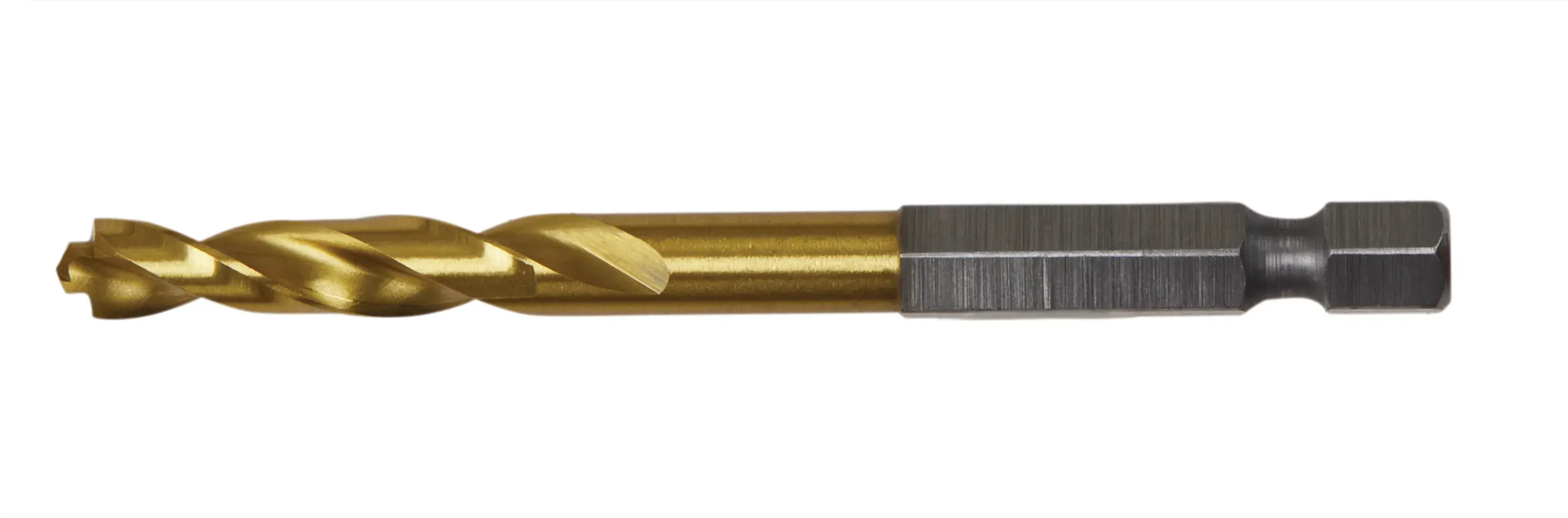 Profile of impact ready titanium nitride coated drill bits with tapered core.