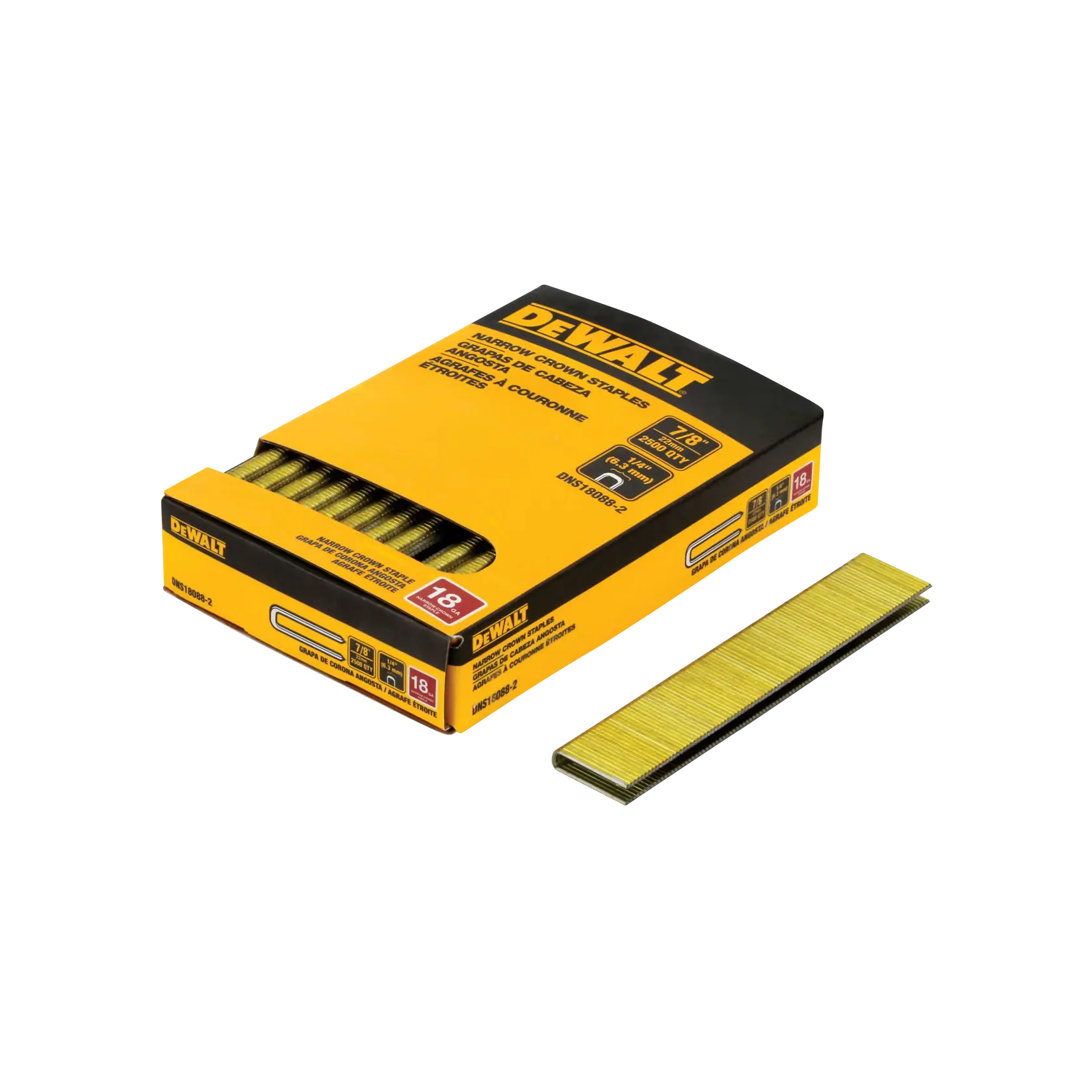 DEWALT® 7/8-in. 18 Gauge 1/4-in. Crown Staples (2500-Pack)