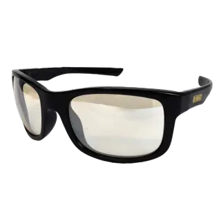 BLACK FRAME WITH CLEAR LENS DEWALT SUPERVISOR PROTECTIVE EYEWEAR COMFORT FLEX TEMPLES HARD COAT LENS MAIN VIEW