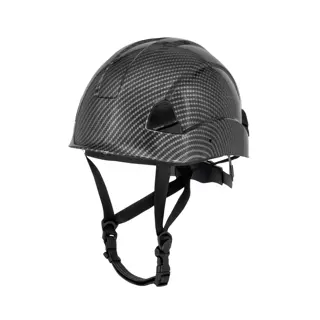 SLATE DEWALT TYPE II CLASS E HELMET WITH BLACK RATCHET SUSPENSION AND LEATHER CHINSTRAP MAIN VIEW