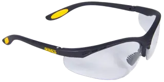 Profile of DEWALT reinforcer safety glasses with white lens