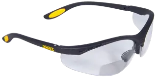 Profile of DEWALT reinforcer RX bifocal safety glasses with white lens