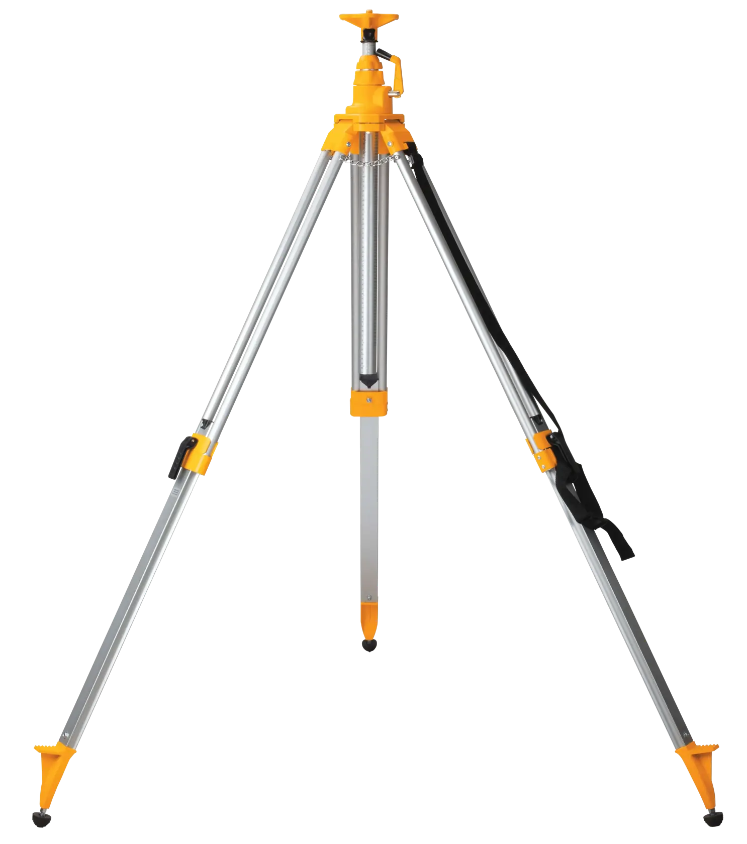 Extended elevated construction tripod.