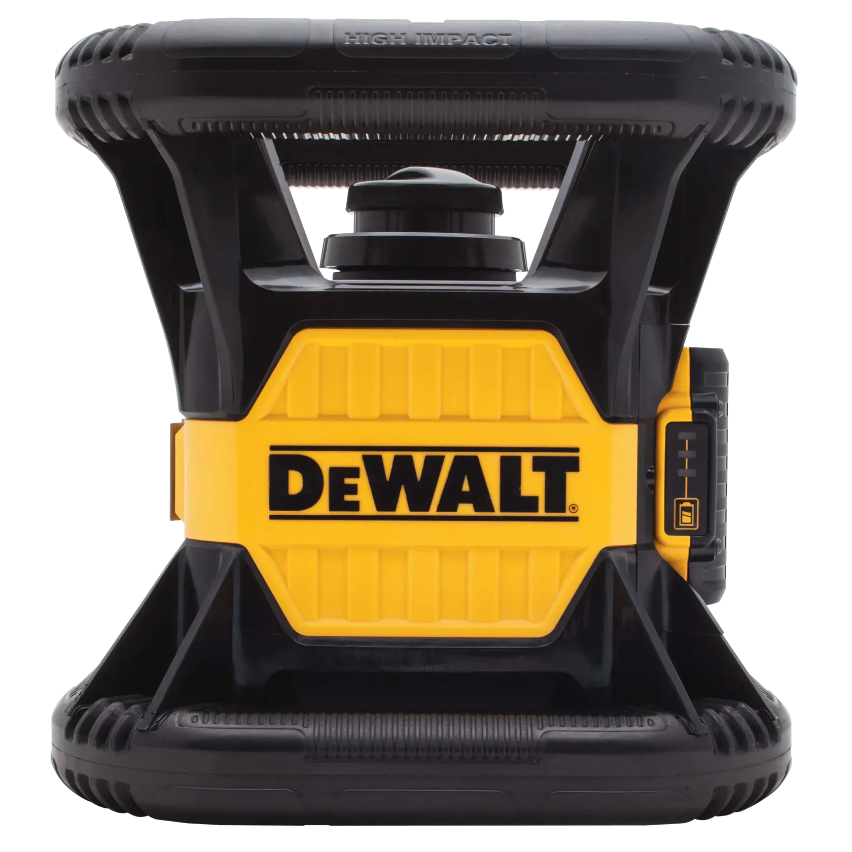 Left profile of red rotary laser.