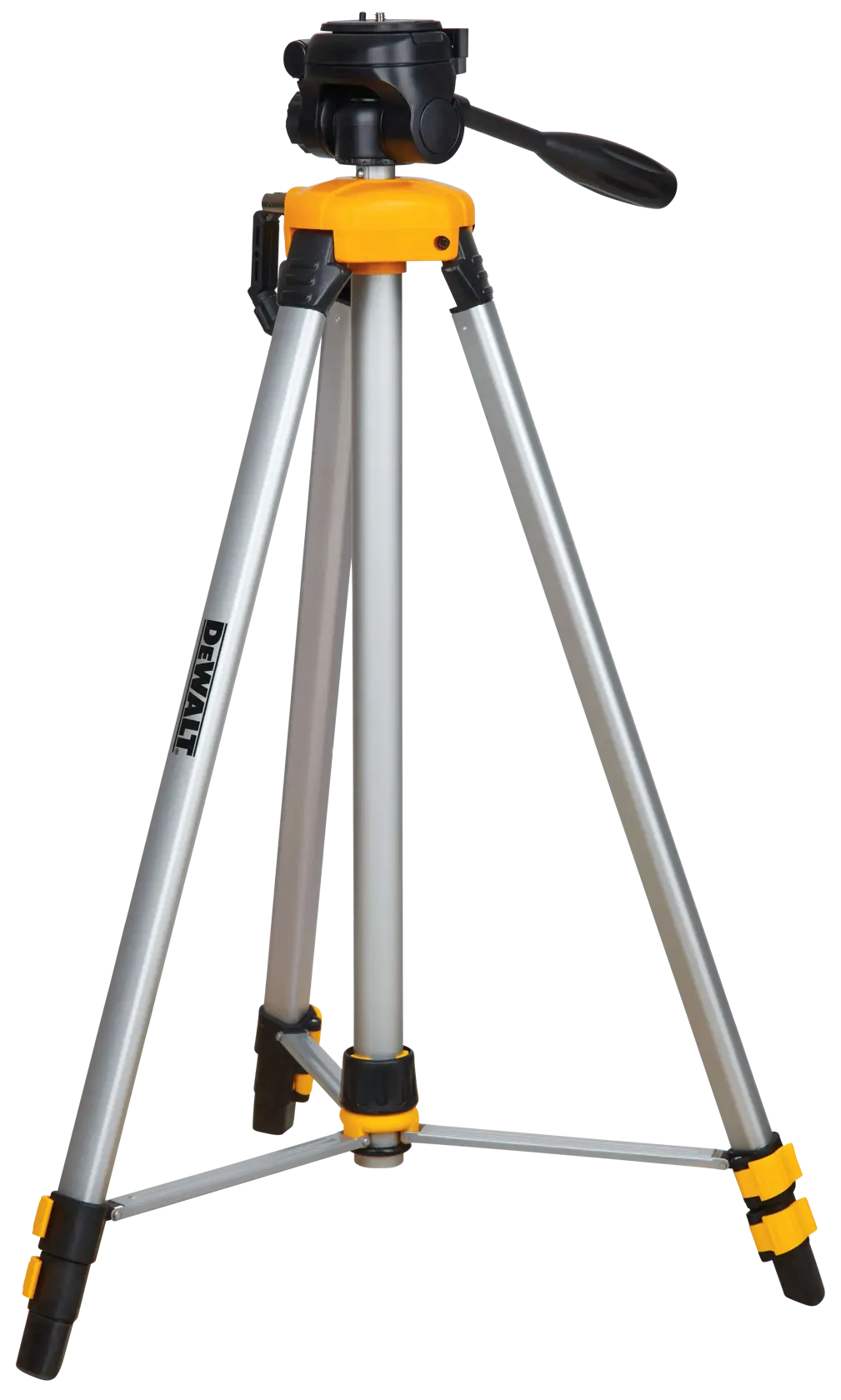 Profile of laser tripod with tilting head.