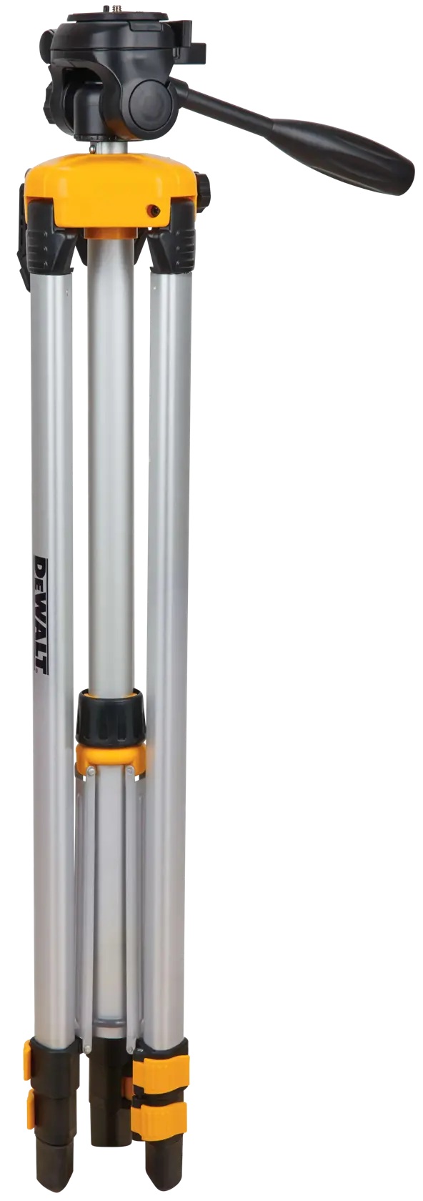 Profile of folded laser tripod with tilting head.