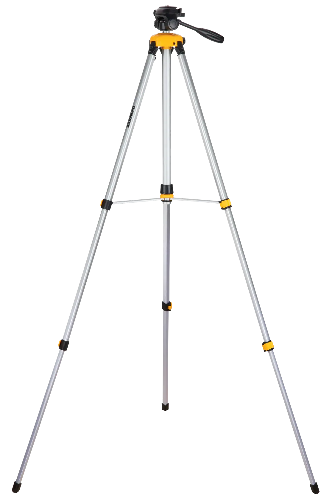 Profile of extended laser tripod with tilting head.