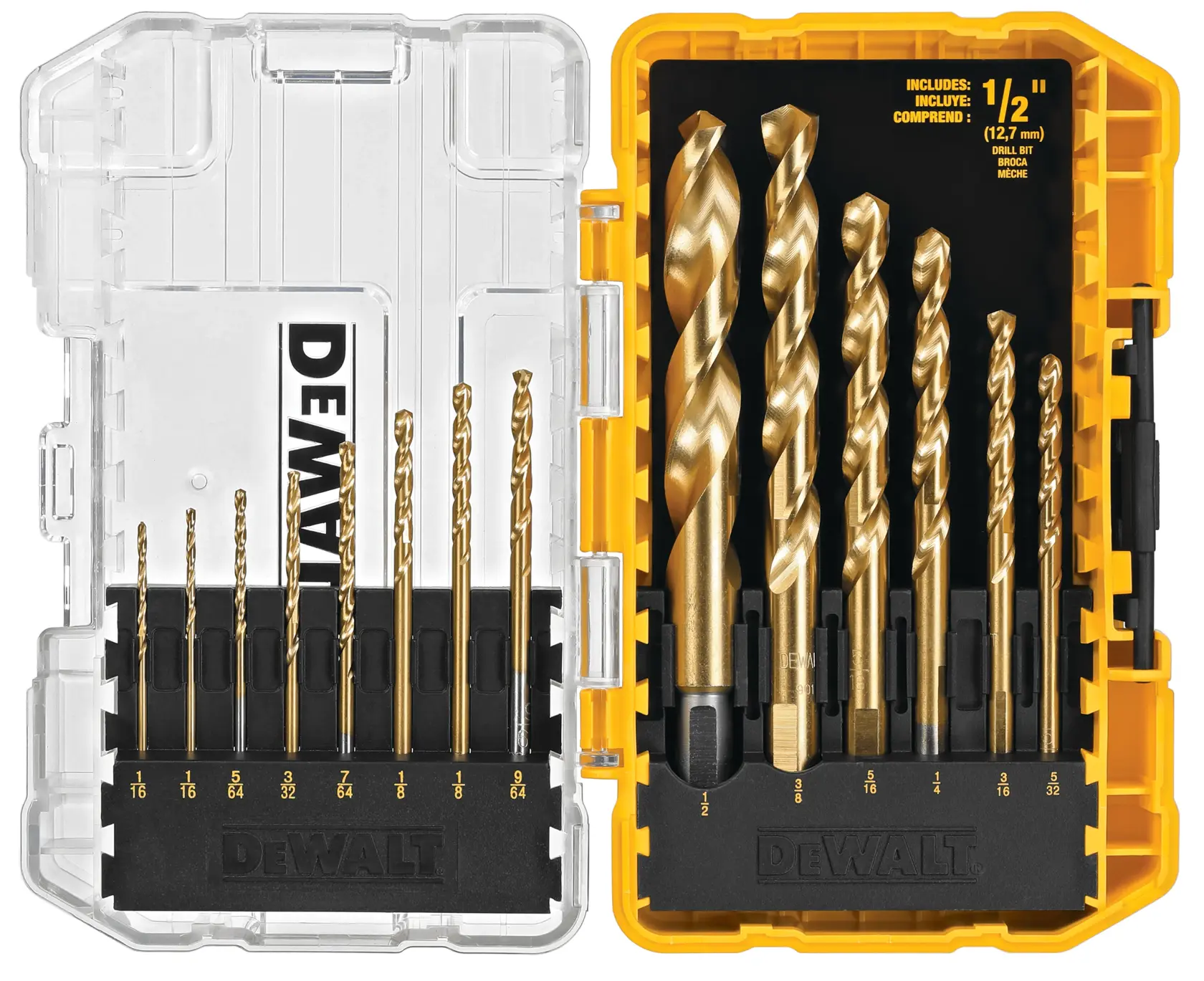 14 piece Titanium Speed Tip Drill Bit Set opened box.