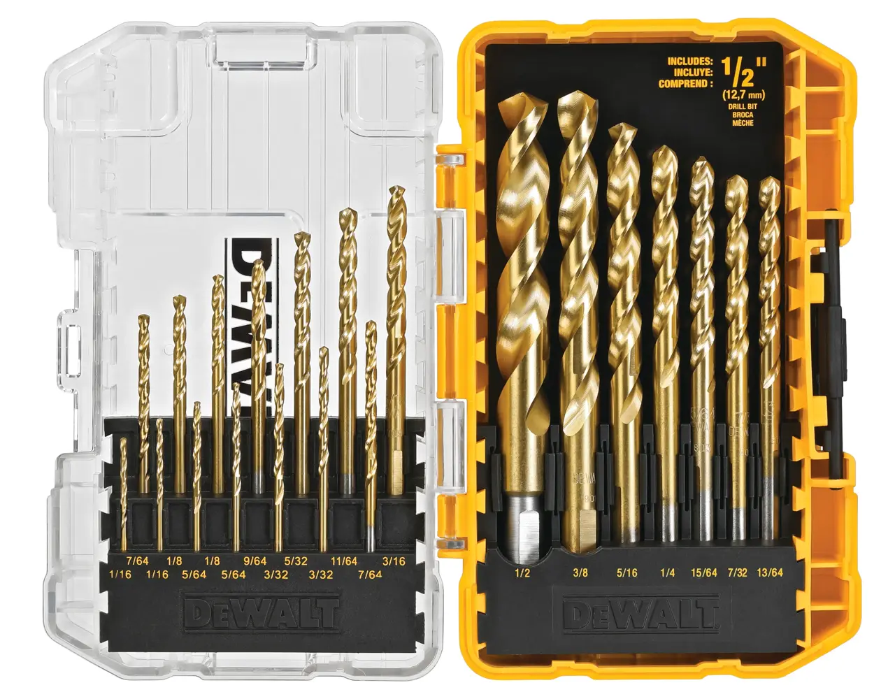 21-pc. Titanium nitride coated speed tip drill bit set