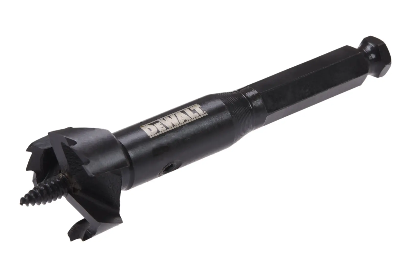 Left profile of 31.8 millimeters self feed bit.