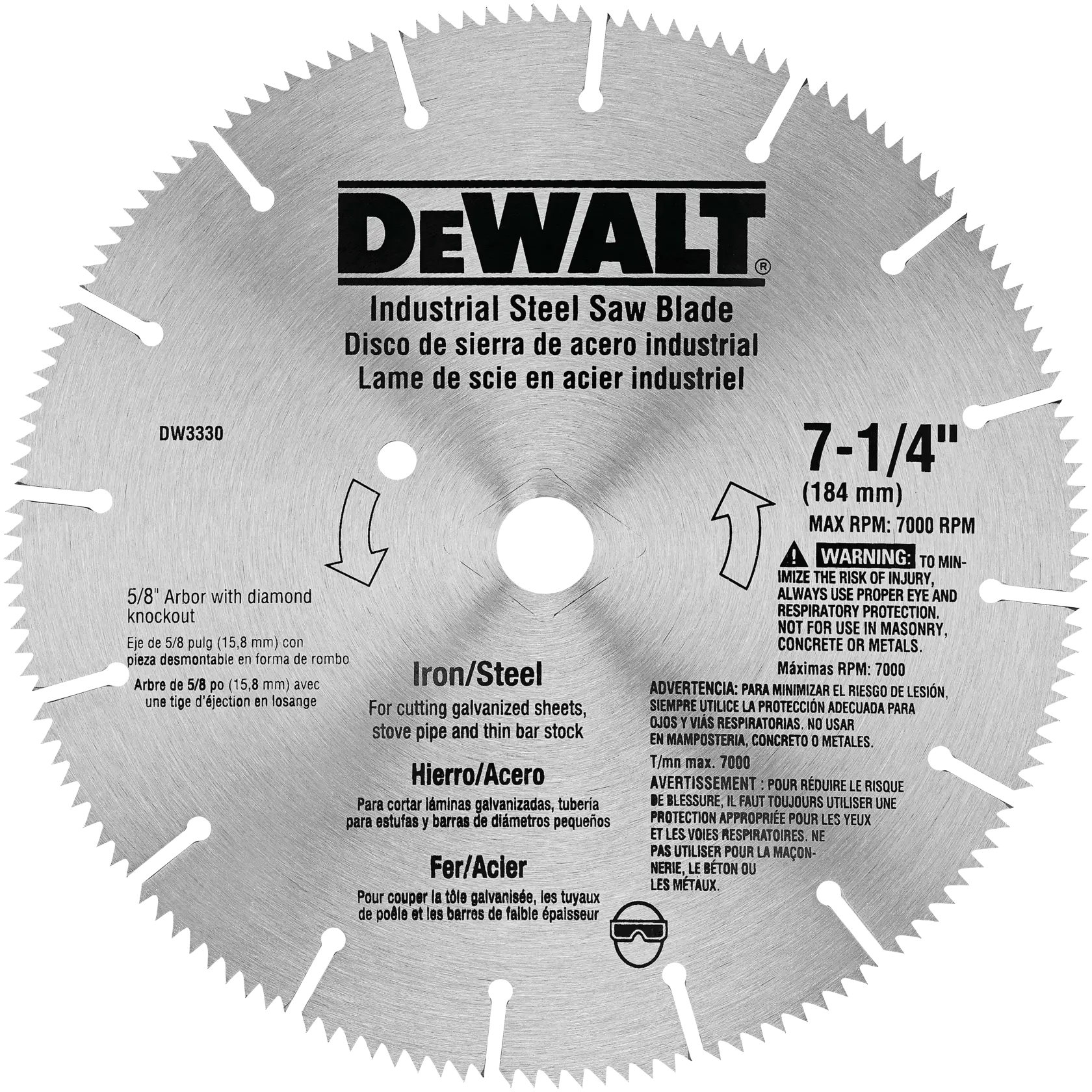 DEWALT® 7 1/4-in. 16 Slot Iron/Steel Blade