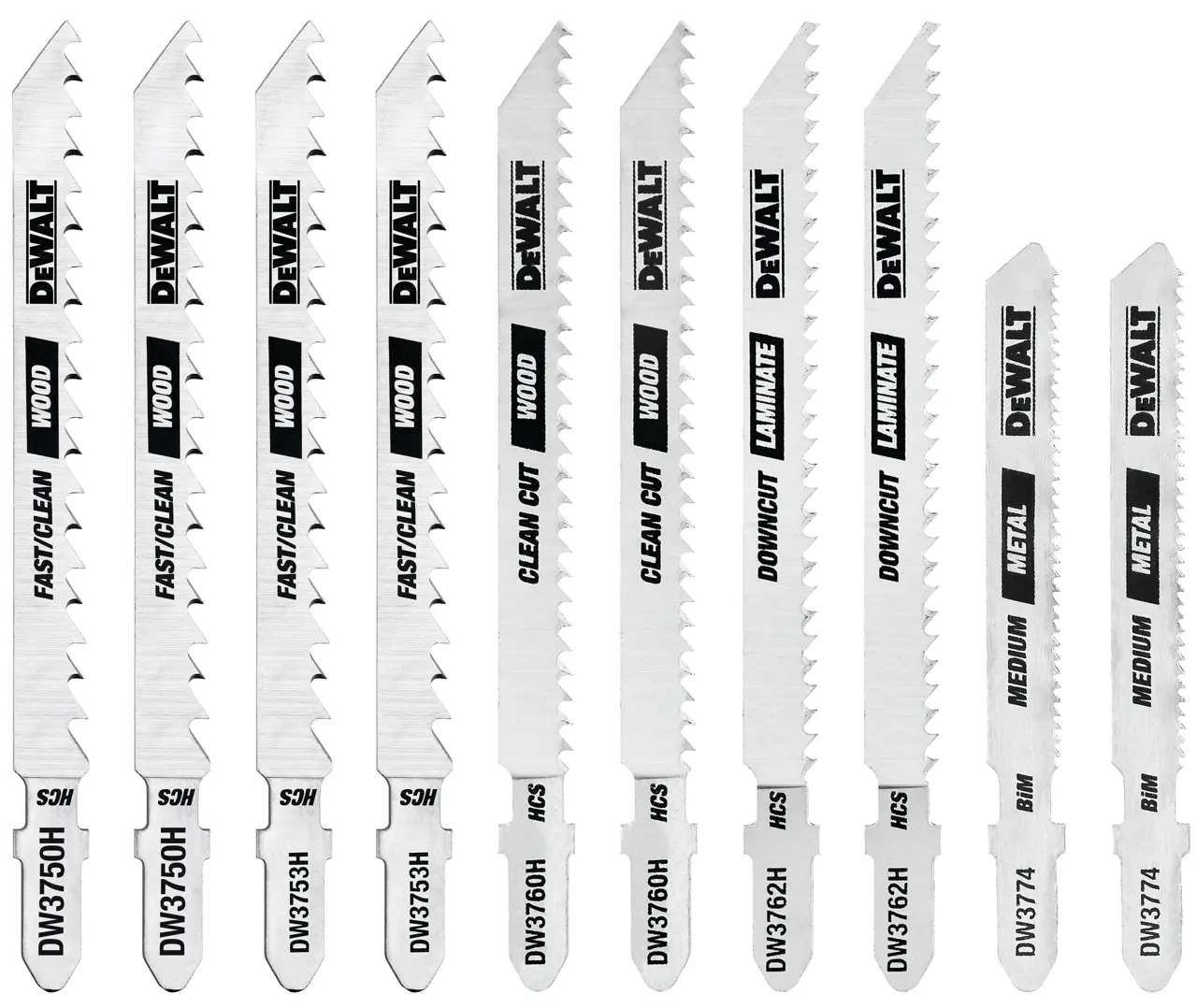 T-Shank Jig Saw Blade Set With Case (10 pc.)