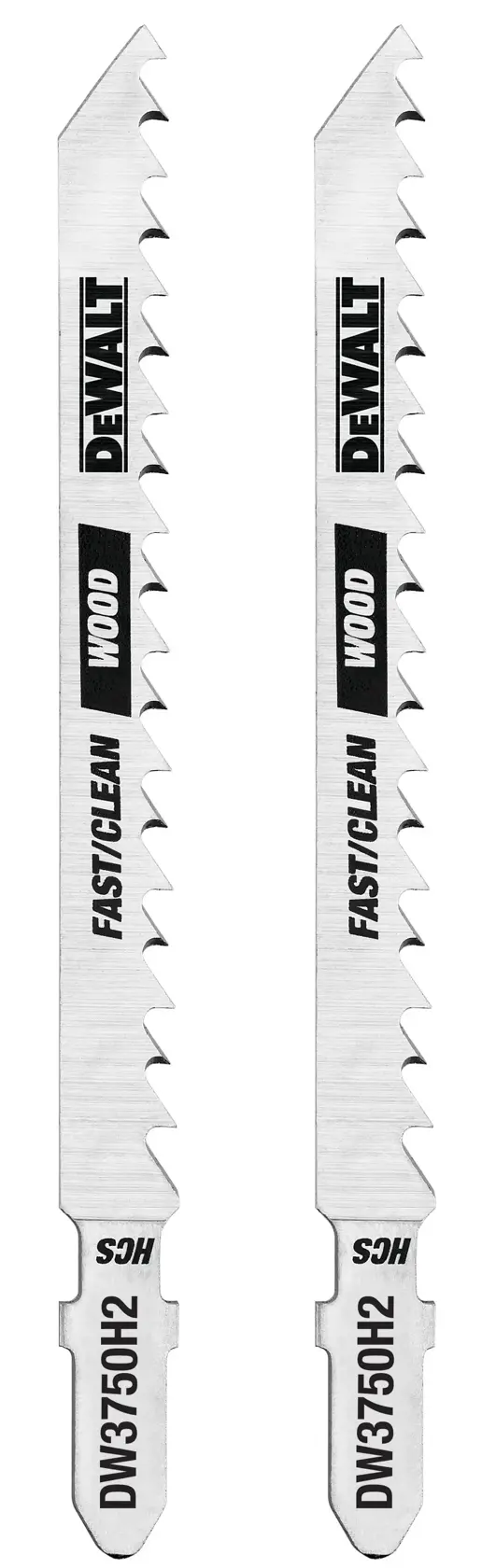 DEWALT® 4-in. (102mm) 6-TPI Fast Wood Cut High T-Shank Jig Saw Blade (2-Pack) thumbnail 2