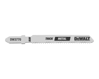 Profile of 3 inch 14 t p i t shank cobalt steel jig saw blade.