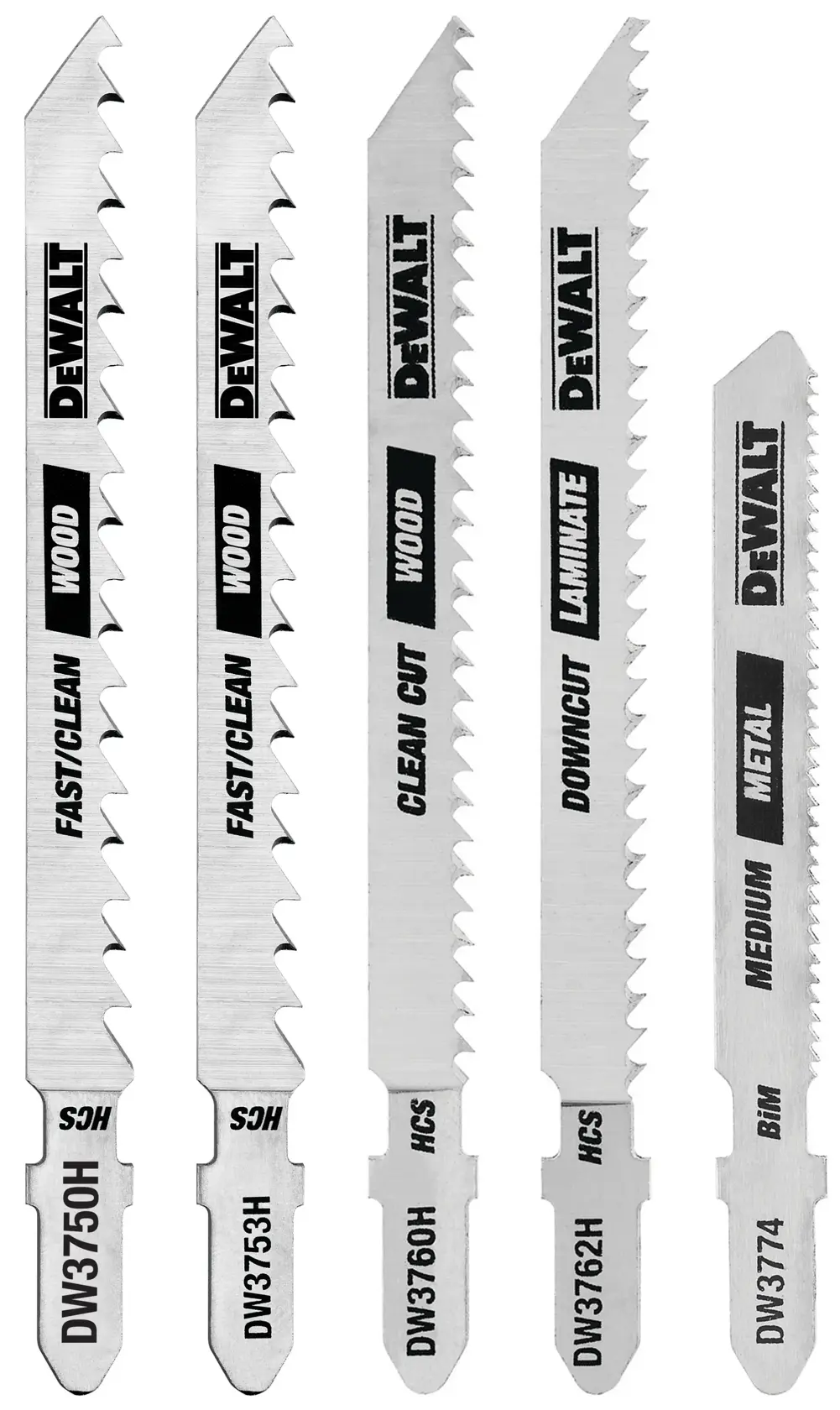 5 Piece T Shank Jigsaw Blades Set.