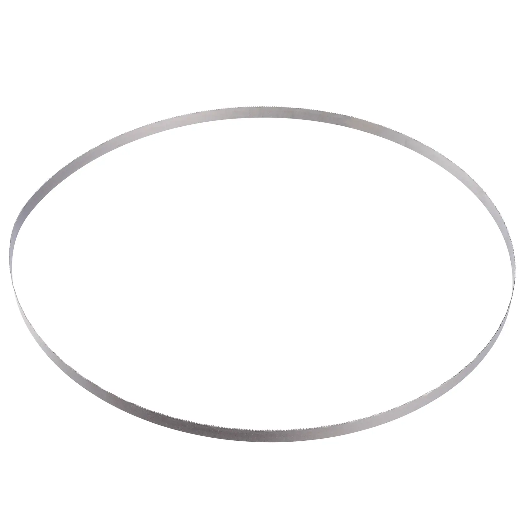 A circular metal bandsaw blade shown against a white background.