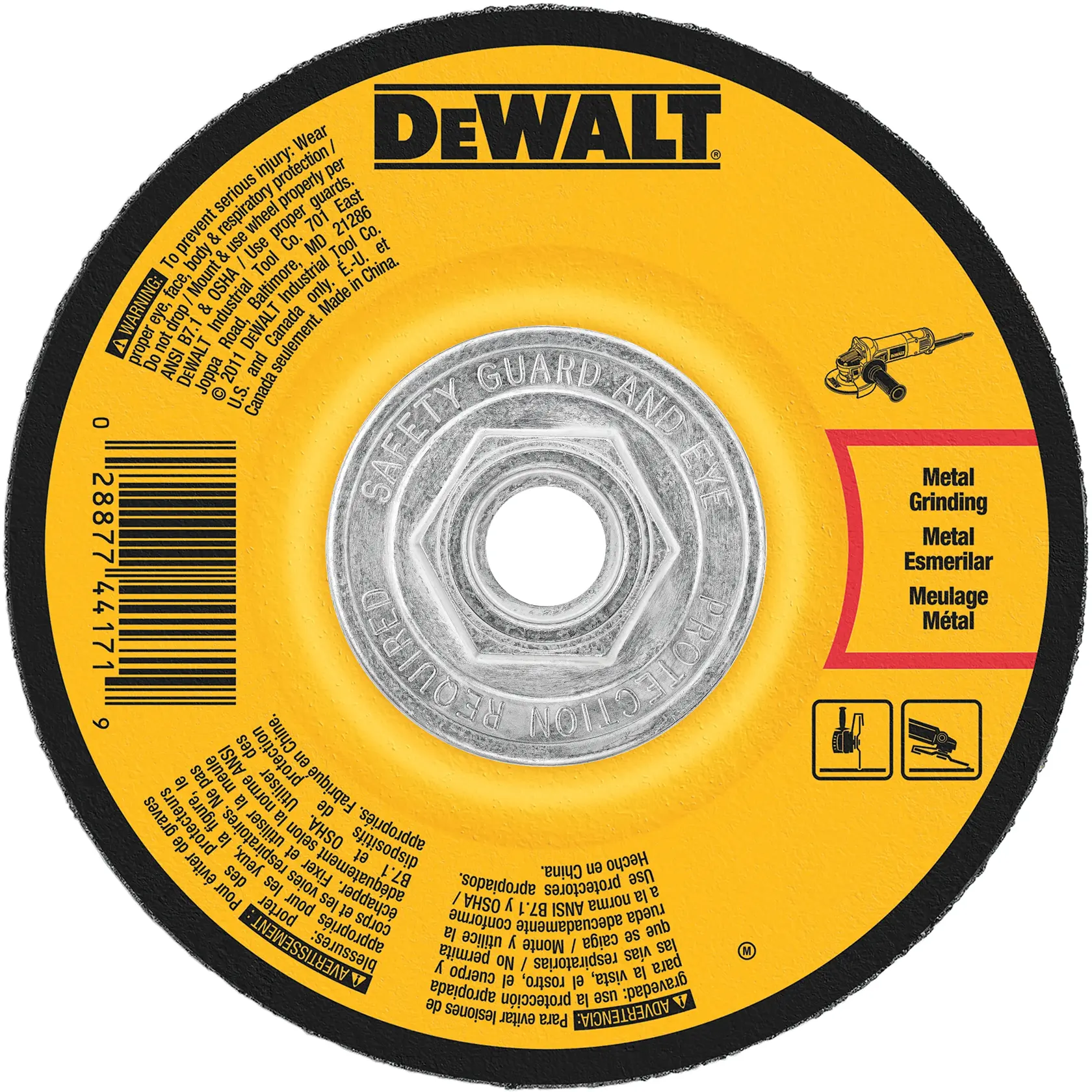 DEWALT® HP™ 5-in. x 1/4-in. x 5/8-in.-11 General Purpose Metal Grinding Wheel