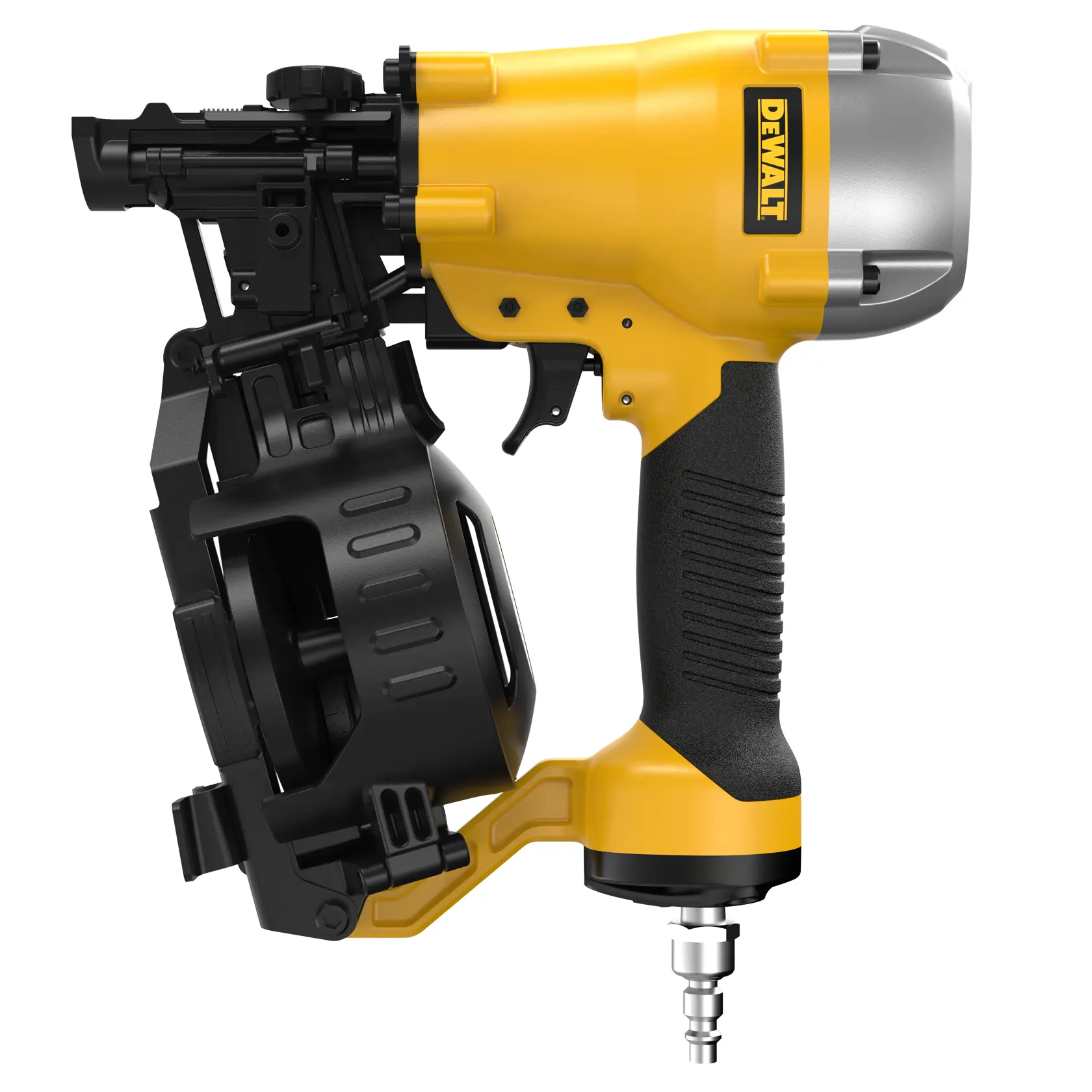 DEWALT15 Degree Coil Roofing Nailer 3/4 horizontal angle
