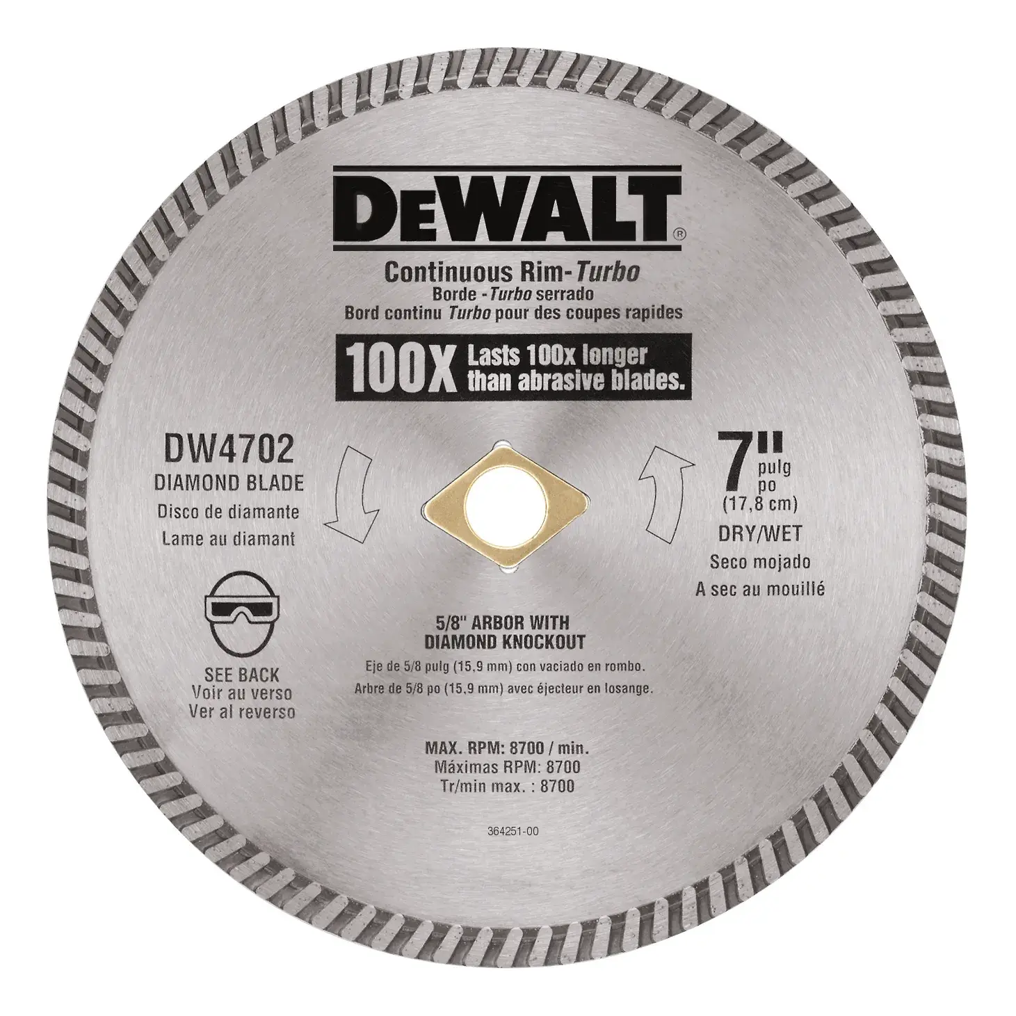 XP™ 7-In. Wet/Dry Turbo Diamond Blade For Concrete & Masonry