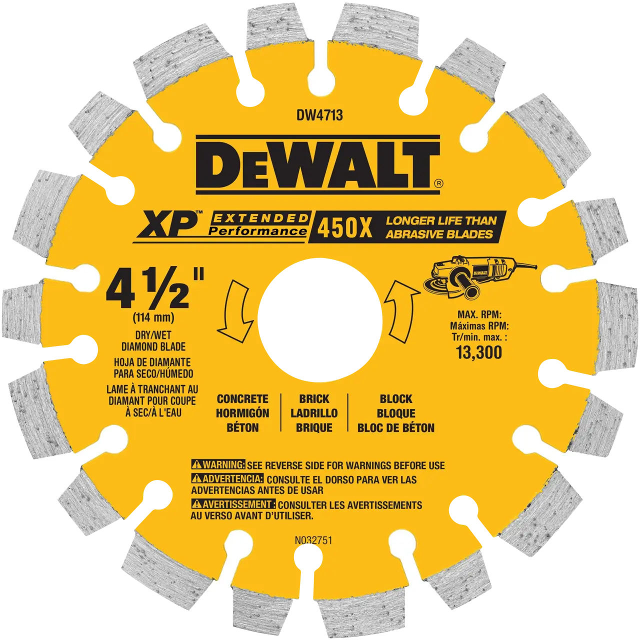4-1/2-in XP Segmented Diamond Blade