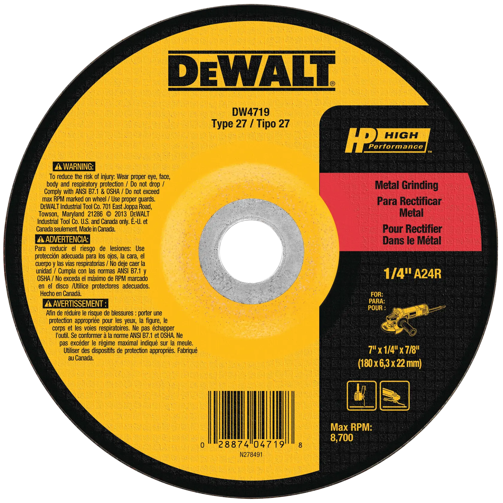 7 inch HP metal grinding wheels.