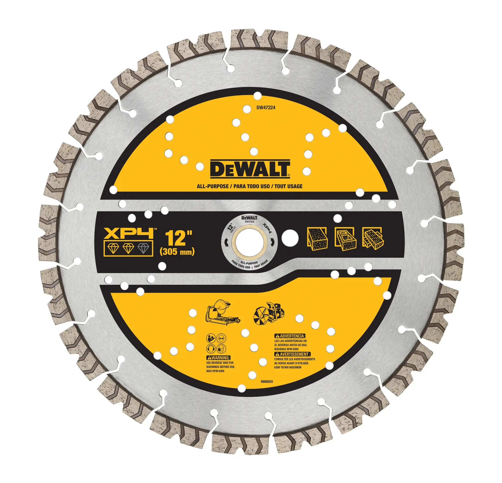 DEWALT® XP4™ 12-in. All-Purpose Segmented Diamond Blade