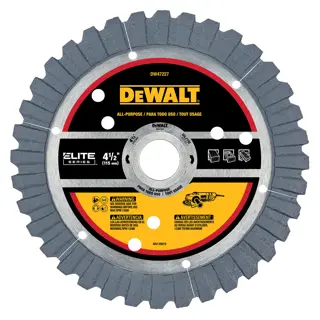 Front view of DEWALT ELITE SERIES 4.5 inch diamond blade