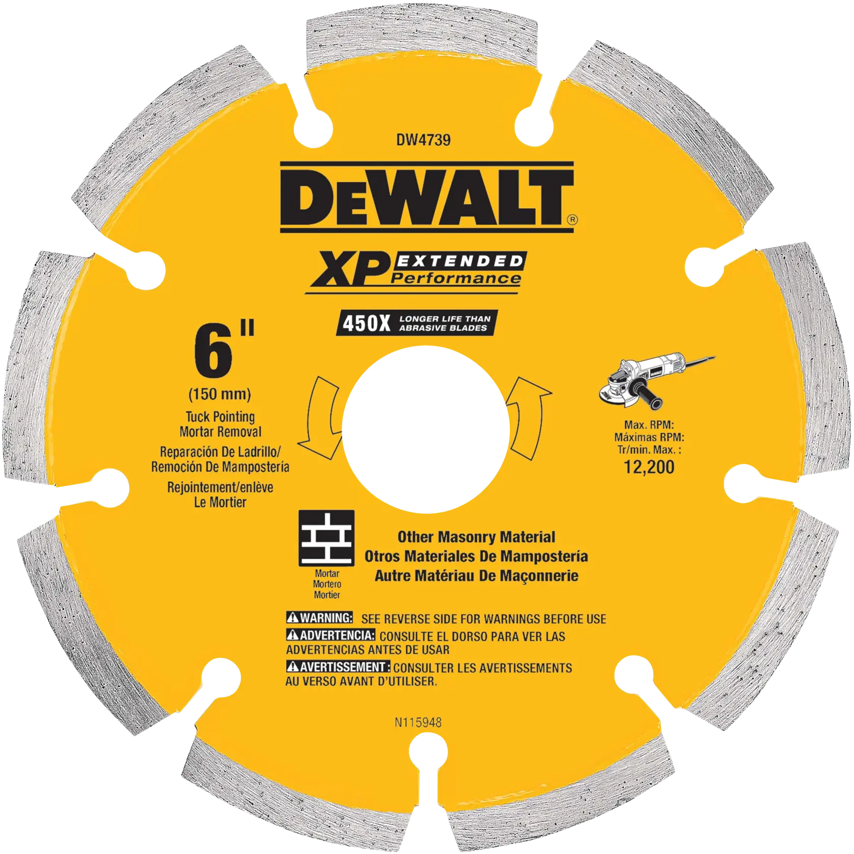 DEWALT® XP™ 6-in. x 0.250-in. Tuck Point Diamond Blade