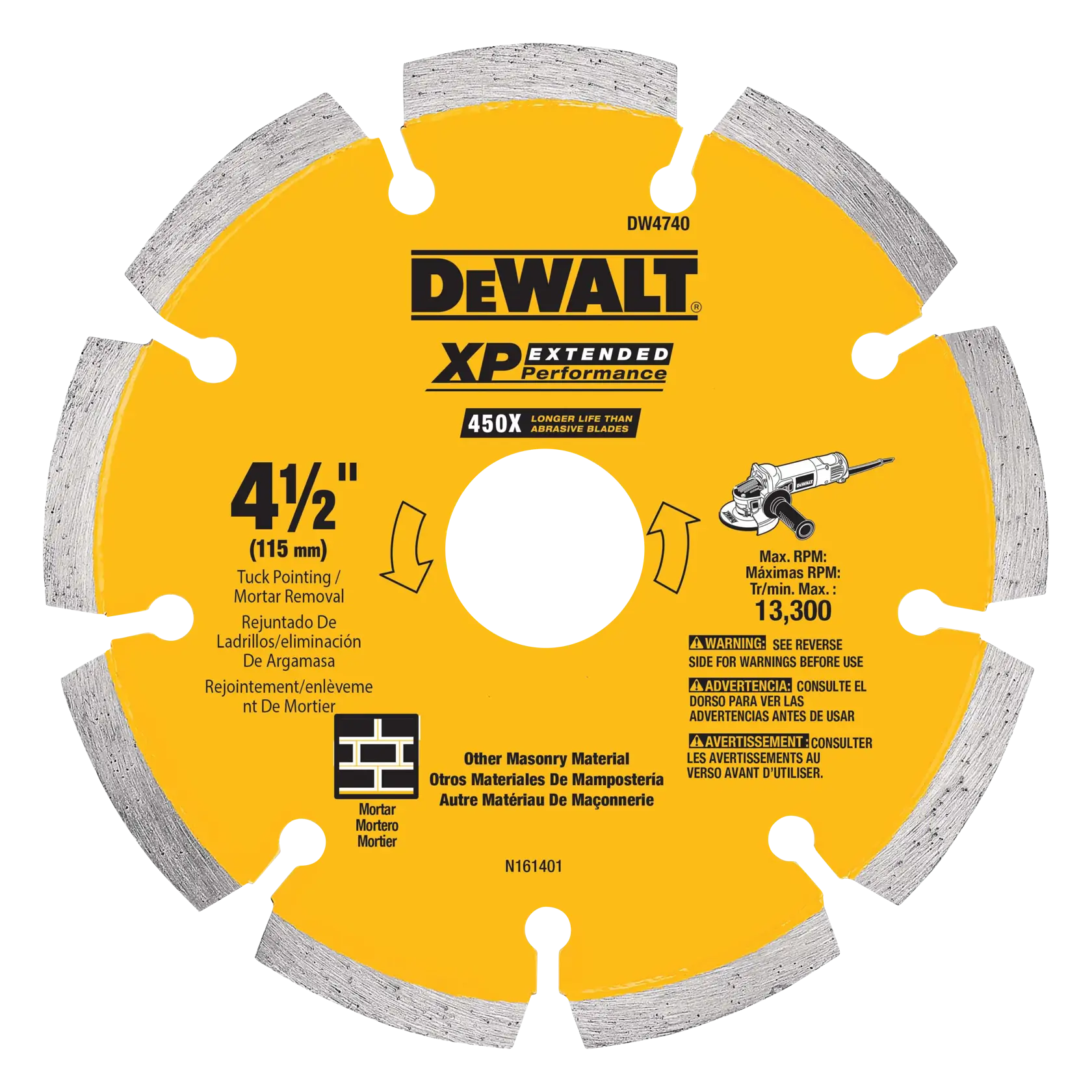 DEWALT® XP™ 4-1/2-in. x 0.250-in. Tuck Point Diamond Blade